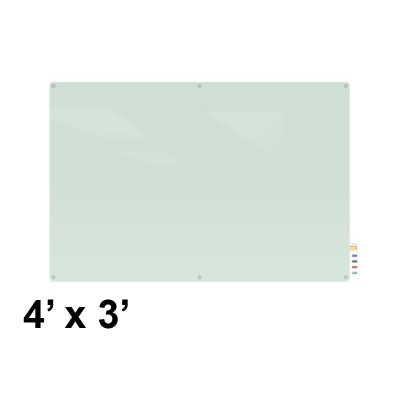 Ghent HMYRN34FR Harmony 4 x 3 Radius Corners Frosted Non-Magnetic Glass Whiteboard