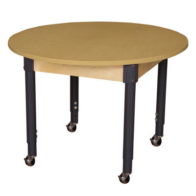 Wood Designs 42" D Adjustable Mobile Round High Pressure Laminate Elementary School Table