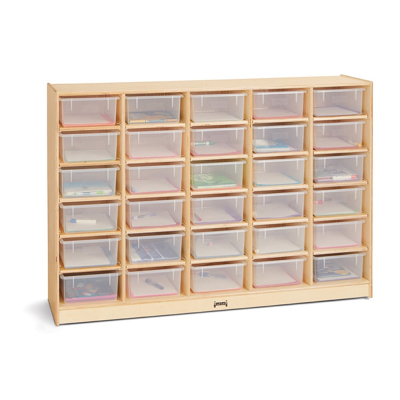 Jonti-Craft 30 Tub Mobile Classroom Storage with Clear Tubs