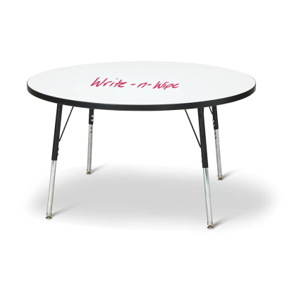 Jonti-Craft Berries 48" D Round Dry Erase Classroom Activity Table, 24" to 31" H