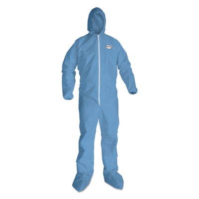 KleenGuard A65 Hood & Boot Flame-Resistant Coveralls, Blue, 2X-Large, 25/Pack