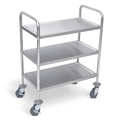 Luxor 3-Shelf 16" x 26" Stainless Steel Utility Cart 200 lb Load