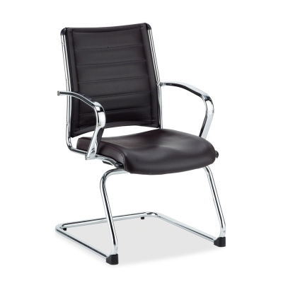 Eurotech Europa LE833 Leather Mid-Back Guest Chair (Shown in Black)