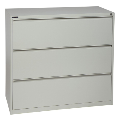 Office Star 3-Drawer 42" W Lateral File Cabinet, Letter & Legal (Shown in Light Grey)