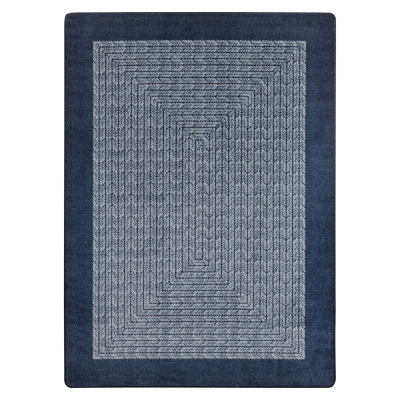 Joy Carpets Like Home Classroom Rug, Navy (Shown in Rectangle)