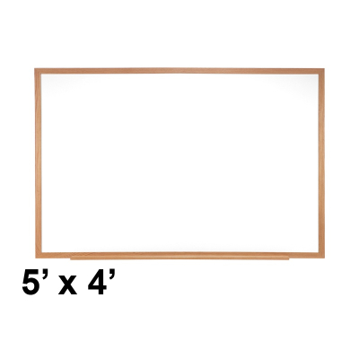 Ghent M2W-45-4 5 ft. x 4 ft. Wood Frame Melamine Whiteboard