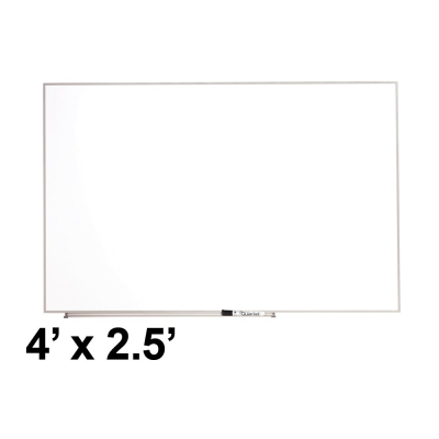 Quartet Matrix 4' x 2.5' Silver Aluminum Frame Magnetic Whiteboard