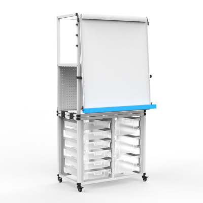 Luxor Ultimate Teacher Easel Cart with Whiteboard & Storage Bins