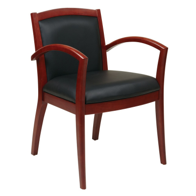Office Star Napa Eco-Leather Wood Mid-Back Guest Chair (Shown in Cherry)