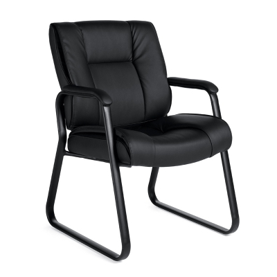Offices to Go OTG2782 Luxhide Mid-Back Guest Chair - Shown in Black