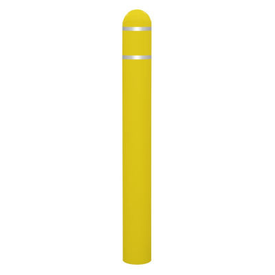 IdealShield 6" Dome Top Bollard Cover 1/8" Thick Post Protector Sleeve 69" H  (Shown in Yellow)