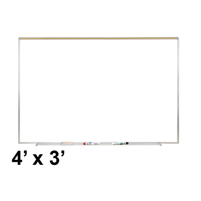 Ghent PRM1-34-4 Proma 4 ft. x 3 ft. Magnetic Projection Whiteboard with Map Rail