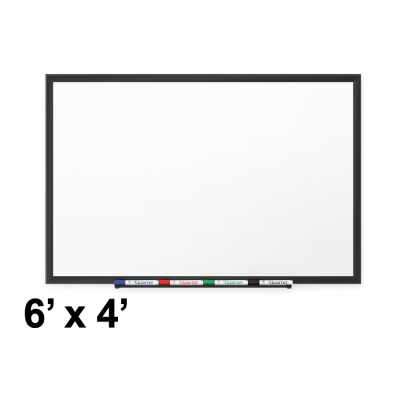 Quartet Premium DuraMax 6' x 4' Black Frame Porcelain Magnetic Whiteboard