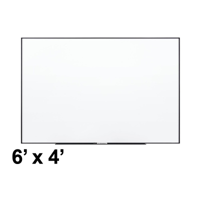 Quartet Fusion 6' x 4' Black Aluminum Frame Nano-Clean Magnetic Whiteboard