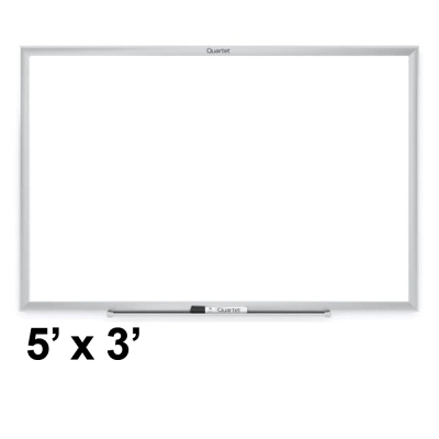 Quartet 5' x 3' Silver Aluminum Frame Classic Magnetic Whiteboard