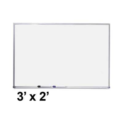 Quartet 3' x 2' Silver Aluminum Frame Melamine Whiteboard