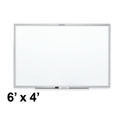 Quartet Classic 6' x 4' Silver Aluminum Frame Melamine Whiteboard
