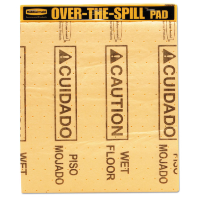 Rubbermaid Commercial 12 oz.Over-The-Spill Pad Tablet,16-1/2" W x 14" L, Yellow, 25/Pack