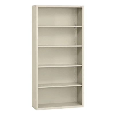Sandusky 36" W x 12" D x 72" H Welded Steel Stationary Bookcase, Assembled (Shown in Putty)