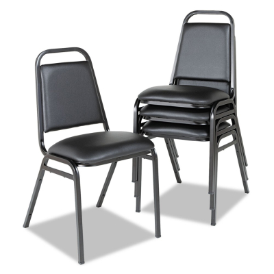 Alera Padded Vinyl Stacking Chair, 4-Pack