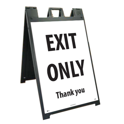 National Marker 25" x 45" Exit Only A-Frame Floor Sign Stand