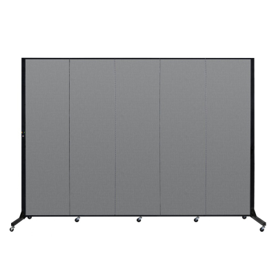 Screenflex Freestanding 9' 5" W x 77" H Light Duty Mobile Fabric Room Divider (Shown in Grey