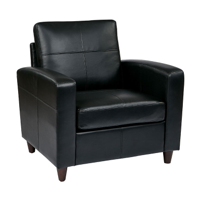 Office Star SL2811 Eco-Leather Club Chair (Shown in Black)