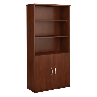 Bush Business Furniture Series C 36" W 5-Shelf Bookcase with Doors (Shown in Hansen Cherry)