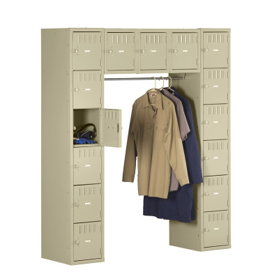 Tennsco Assembled 15-Person Locker 60" W x 18" D x 72" H without Legs - Shown in Putty
