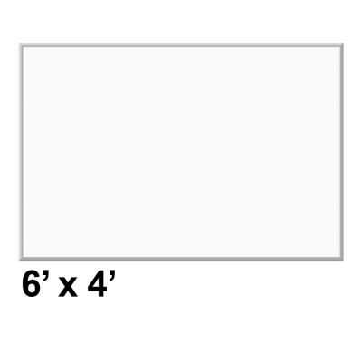 U Brands 6' x 4' Silver Aluminum Frame Magnetic Painted Steel Whiteboard 
