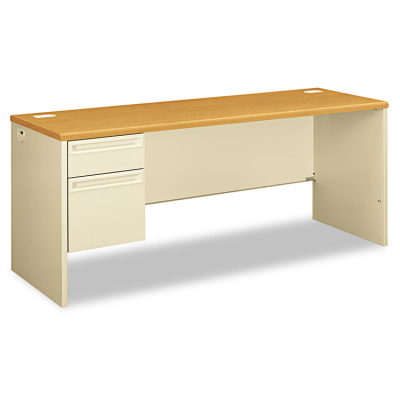 HON 38000 72" W Single Pedestal Credenza Office Desk, Left