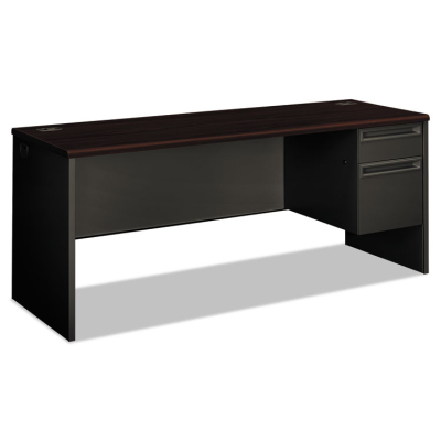 HON 38000 72" W Single Pedestal Credenza Office Desk, Right