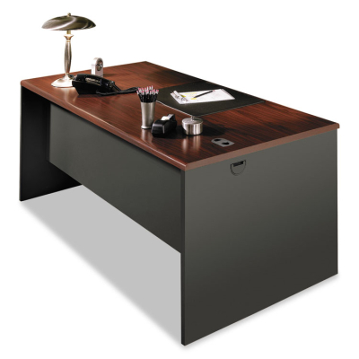 HON 38000 60" W Straight Front Office Desk (Shown with Accessories, Not Included)