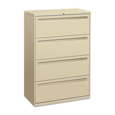 HON Brigade 784LL 4-Drawer 36" Wide Lateral File Cabinet, Letter & Legal Size, Putty