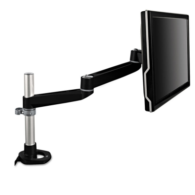 3M Dual-Swivel Monitor Arm For Monitors Up To 30 lbs., Black/Gray