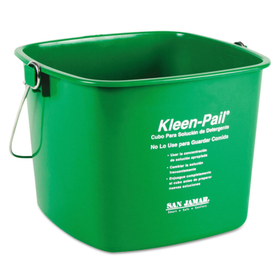 San Jamar Kleen-Pail Plastic Pail 6 qt., Green, Pack of 12