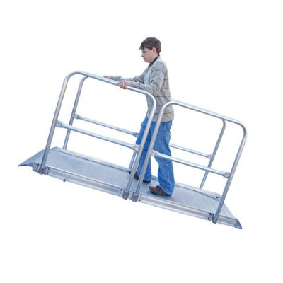 Vestil AWR-A-HR Overlap Aluminum Handrail Walk Ramps