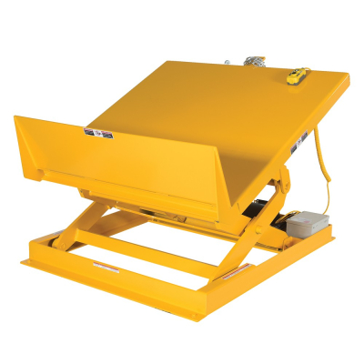 Vestil Yellow 460V Three Phase Powered Ergonomic Lift & Tilt Table 6000 lb Load 36" x 48"