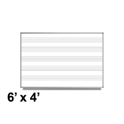 Luxor 6 x 4 Music Staff Magnetic Painted Steel Whiteboard