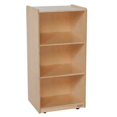 Wood Designs Childrens Classroom Storage 3-Shelf Mobile Bookshelf