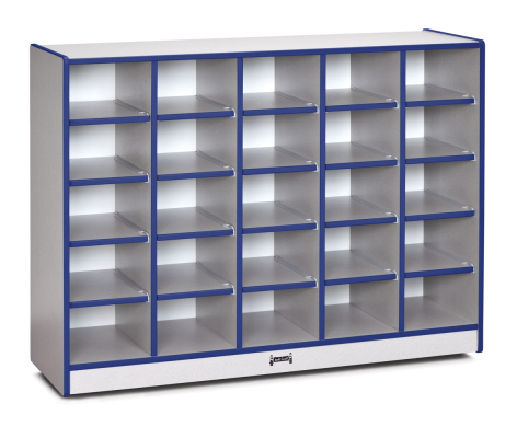 Jonti-Craft Rainbow Accents 25 Cubbie-Tray Mobile Classroom Storage, Blue