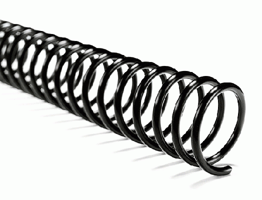 Akiles 28mm Plastic Coil Bindings (100 Pcs.) 230 sheet capacity 4:1 Pitch 12" Length (Shown in Black)