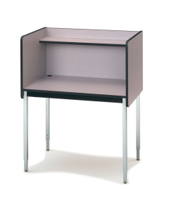 Smith Carrel Single-Sided Height Adjustable Study Carrel (Shown in Grey/Chrome)