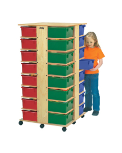 Jonti-Craft 32 Tub Tower Cubbie Storage Unit with Colored Tubs