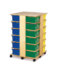 Jonti-Craft 24 Tub Tower Cubbie Storage Unit with Colored Tubs