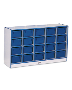 Jonti-Craft Rainbow Accents 20 Cubbie-Tray Mobile Classroom Storage with Trays (blue)