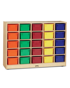 Jonti-Craft 25 Cubbie-Tray Mobile Classroom Storage with Colored Trays