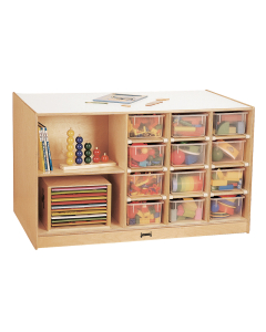 Jonti-Craft Mobile Cubbie Classroom Island Storage with Clear Trays (Front Shown)