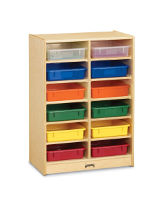 Jonti-Craft 12 Paper-Tray Mobile Classroom Storage with Colored Paper-Trays