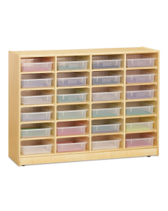 Jonti-Craft 24 Paper-Tray Mobile Classroom Storage with Clear Paper-Trays